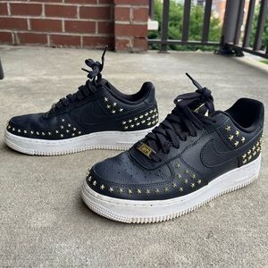 Nike Air Force 1 Black Star Studded